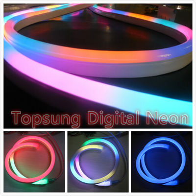 Lampu neon led digital yang fleksibel 14*26mm 24v mengejar lampu neon RGB