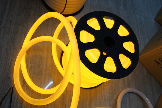 modern 360 derajat bulat kuning 220v neon lampu lentur 25mm ip67 untuk luar ruangan