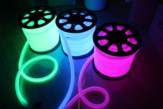 lampu neon fleksibel LED bercahaya tinggi warna hijau 110v 25mm untuk ruangan