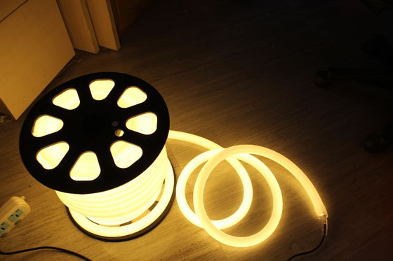 efisiensi energi 24v 25mm 360 derajat bulat panas putih ip67 dipimpin neon lampu lentur pita
