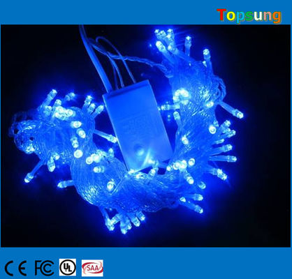 10m biru berkilauan dipimpin Natal lampu string dekoratif + controller 100 bohlam