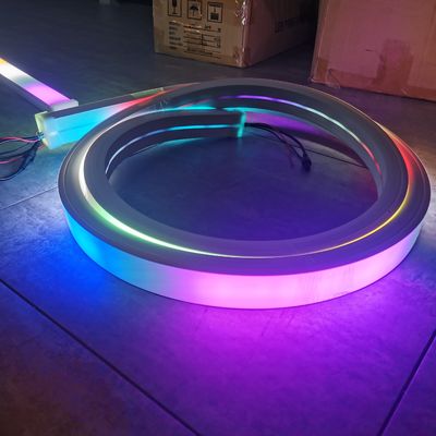 50*25mm Rgbw Led Neon Flex Led Neon 2835 Bisa diprogram Ribbon pixel led neon yang dapat dihubungi rgb pc led strip 24v