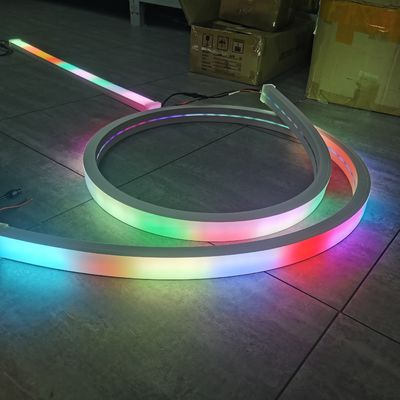 RGB Pixel LED Neon Dmx512 RGB Strips pita dipimpin dmx neon fleksibel tali neon 24v cuttableneonflex strip cahaya