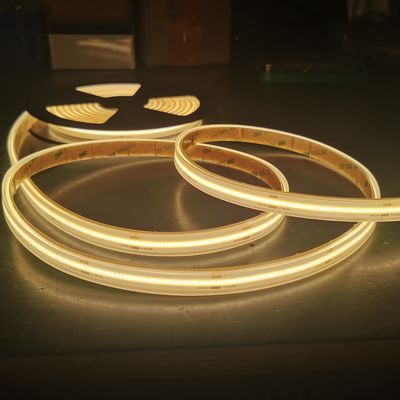 Dimmable 10mm led strip pencahayaan flex 24v dim cob led strip lampu pita 480 bohlam per meter pita