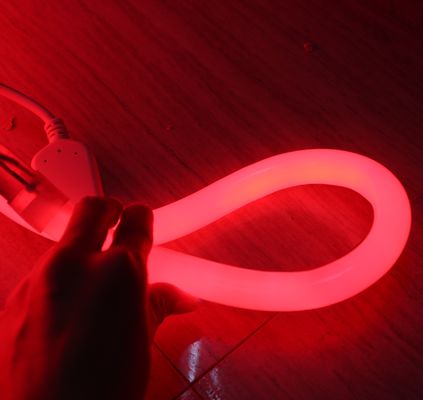 110V 220V 360 Degree Glow Fleksibel LED Bulat Tali Neon Warna merah terang