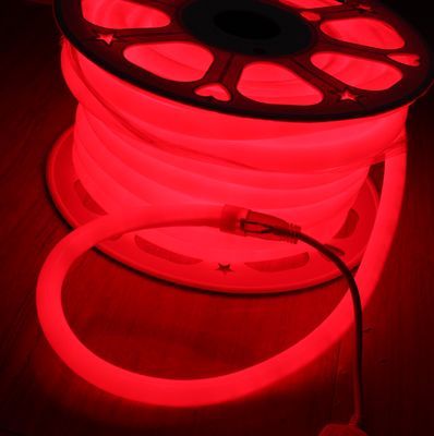 360 derajat 120LED / M 16mm bulat dipimpin lampu neon fleksibel 24V IP67 warna merah