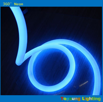 produk panas 100 leds/m biru 360 derajat bulat dipimpin neon lampu lentur 220v 25m spool