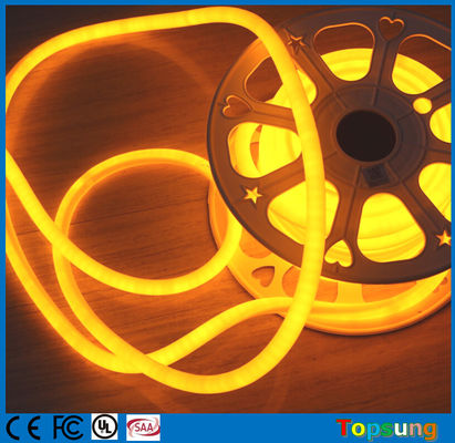 Lampu LED neon fleksibel 12V IP67 360 derajat tali bulat Natal kuning muda
