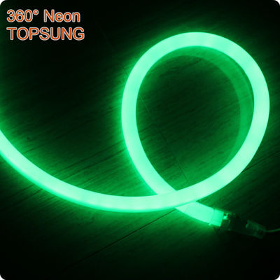 12V IP67 putaran dipimpin neon fleksibel 16mm mini 360 derajat tali hijau lampu tabung lembut