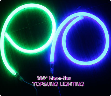 360 derajat Bulat LED neon fleksibel Led Neon Tabung 16mm tali hijau 24v
