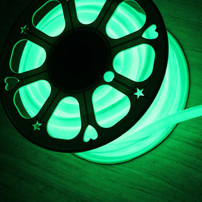 110V 360 derajat memancarkan 16mm bulat ramping dipimpin neon fleksibel lampu natal hijau