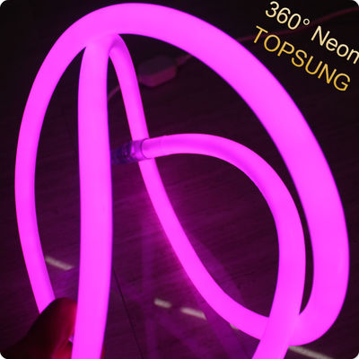 PVC bulat neon 16mm merah muda dipimpin 360 derajat neon lampu lentur 110V