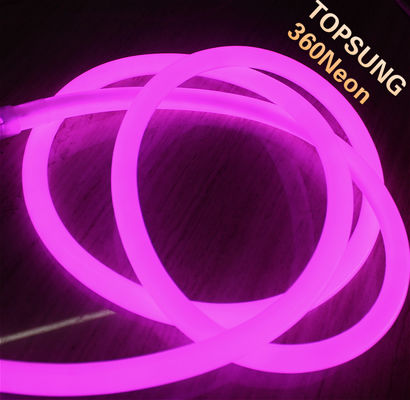 PVC bulat neon 16mm merah muda dipimpin 360 derajat neon lampu lentur 110V