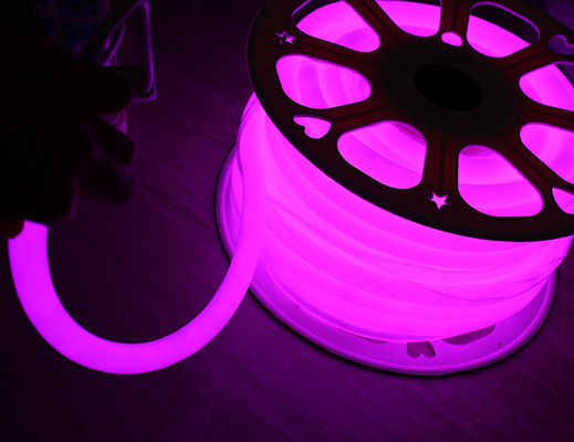 Lampu neon tabung PVC mini bulat baru 16mm 360 derajat LED neon flex DC24V pink