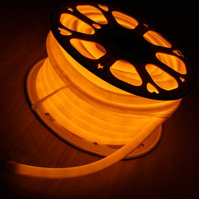 oranye tipis bulat PVC tabung lampu neon 16mm 360 derajat dipimpin neon flex DC24V