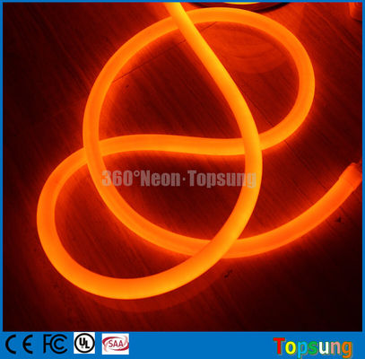 110V dipimpin tali neon diameter 16mm 360 derajat bulat neon fleksibel IP67 luar dekorasi pencahayaan oranye