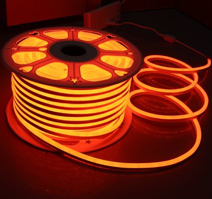 oranye 12v mini led neon lampu fleksibel 7x15mm penggantian neon tabung 2835 smd tali strip fleksibel injeksi ip68
