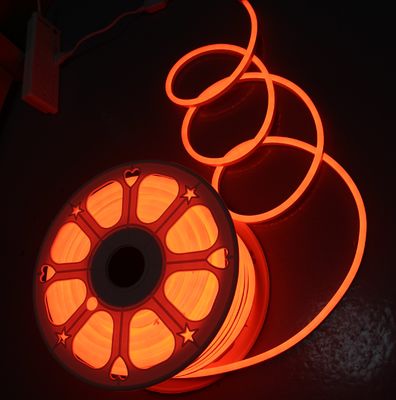 oranye 12v mini led neon lampu fleksibel 7x15mm penggantian neon tabung 2835 smd tali strip fleksibel injeksi ip68