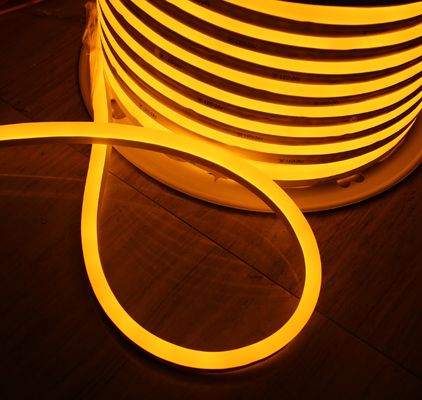 50m spool anti-UV tahan air penuh IP68 dipimpin lentur neon strip 24vsmd fleksibel lembut tabung kuning memancarkan mini 7 * 15mm