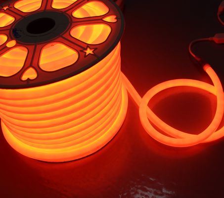 12v mini bulat 16mm diameter 360 derajat memancarkan dipimpin tali neonflex lampu oranye dipimpin neon tabung lembut