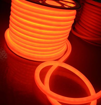 12v mini bulat 16mm diameter 360 derajat memancarkan dipimpin tali neonflex lampu oranye dipimpin neon tabung lembut