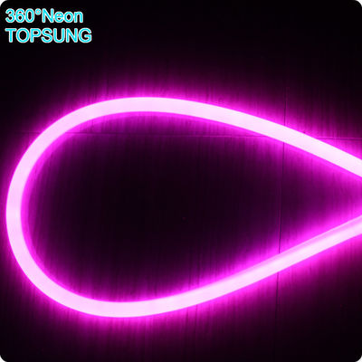 16mm mikro 360 derajat lentur dipimpin pita neon untuk tanda 12v merah muda berwarna memancarkan lampu tabung lembut smd