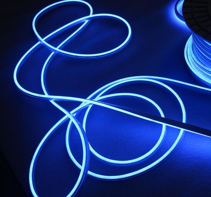 6mm biru LED Neon Rope Light Flex Waterproof Pesta Natal Pohon Natal Dekorasi Rumah 110V/220V pita neon biru