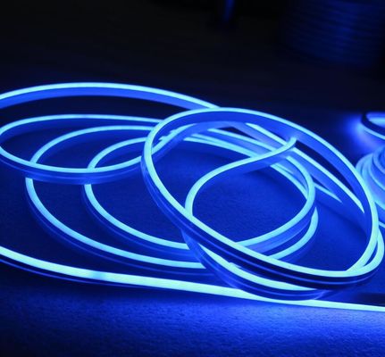 Lampu pita neon warna biru 12v 6*12mm lampu tali neon mikro