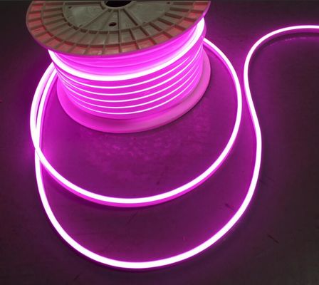 Lampu Tali Neon LED Super Fleksibel Merah Muda 5Mm Tanda Komersial Luar Ruangan/Dekorasi Rumah DC12V