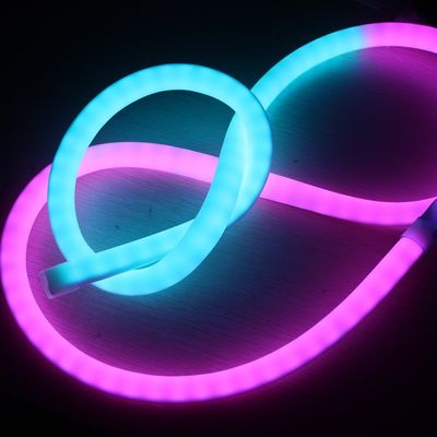 Kualitas tinggi DMX RGB Fleksibel LED Neon Pixel Dream Warna tabung cahaya 360 derajat strip bulat