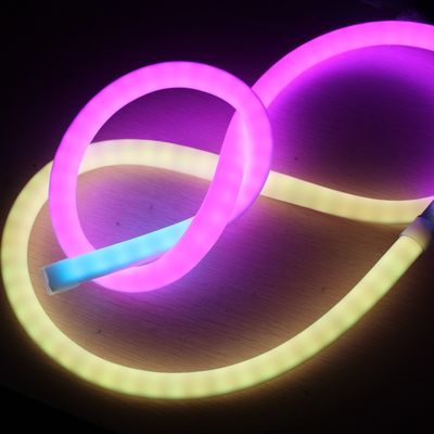 Kualitas tinggi DMX RGB Fleksibel LED Neon Pixel Dream Warna tabung cahaya 360 derajat strip bulat