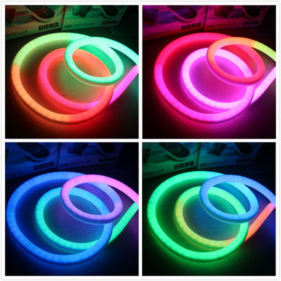 Dinamis Berubah warna 360 neon fleksibel rgb dmx 24v dipimpin neon fleksibel mengejar tali 10pixel / m