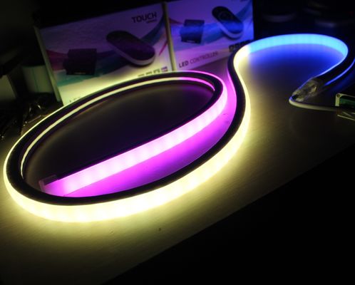 17x17mm persegi digital SMD5050 RGB Flex LED Neon Dengan Efek Campuran Warna Sempurna