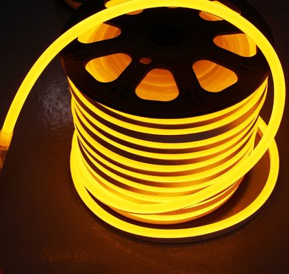 Stabilitas tinggi tahan air 24v jalur cahaya luar neon led Amber fleksibel dengan IP68 kuning