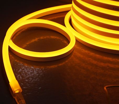 Stabilitas tinggi tahan air 24v jalur cahaya luar neon led Amber fleksibel dengan IP68 kuning