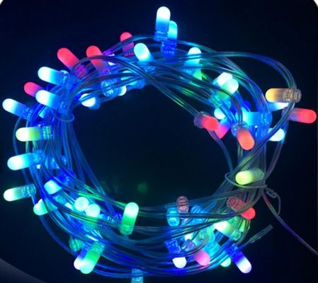Led lampu lampu string outdoor 100m 12v rgb perubahan warna led fairy string lampu Natal klip strip