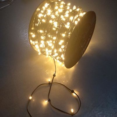 100m Dekorasi Pohon Luar Ruangan Wire hijau gelap Natal 12V LED Fairy Clip Lampu led Natal