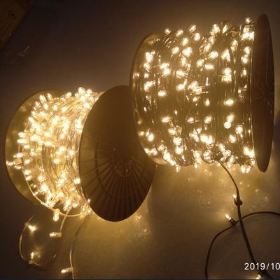 Natal 100m 666leds 12V LED Clip Lampu hangat putih 5mm pesta dipimpin Natal lampu string