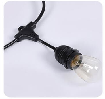 220V E27 Socket LED Fairy Socket String Lampu 48 Ft Natal 15 Lampu